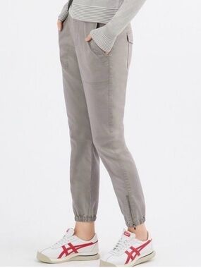CAbi Women’s Gray Cropped Jogger Pants with Zip Cuffs #4697 Compass Pants Size 8